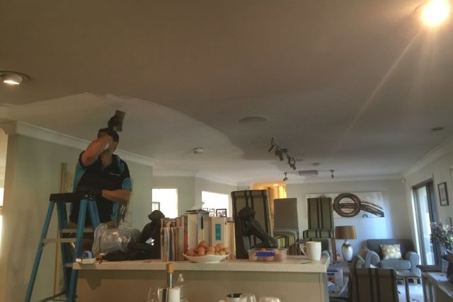 Smoke damage cleaning to ceiling